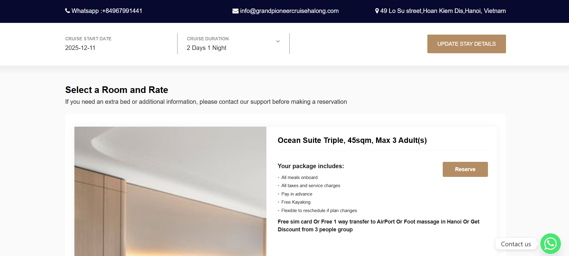 Choose the type of Room you want