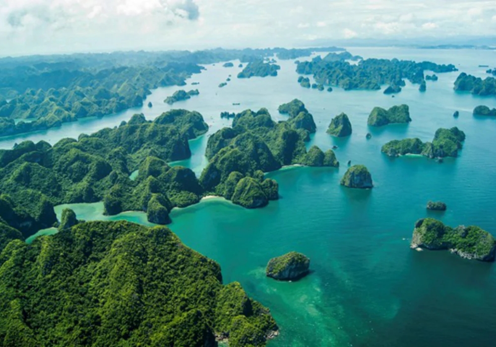 Overview of Tuan Chau Island, Halong Bay